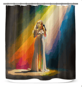 Artful SurArt 69 shower curtain, elevating bathroom decor with its refreshing design